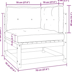 vidaXL 2-delige Loungeset met kussens grenenhout honingbruin