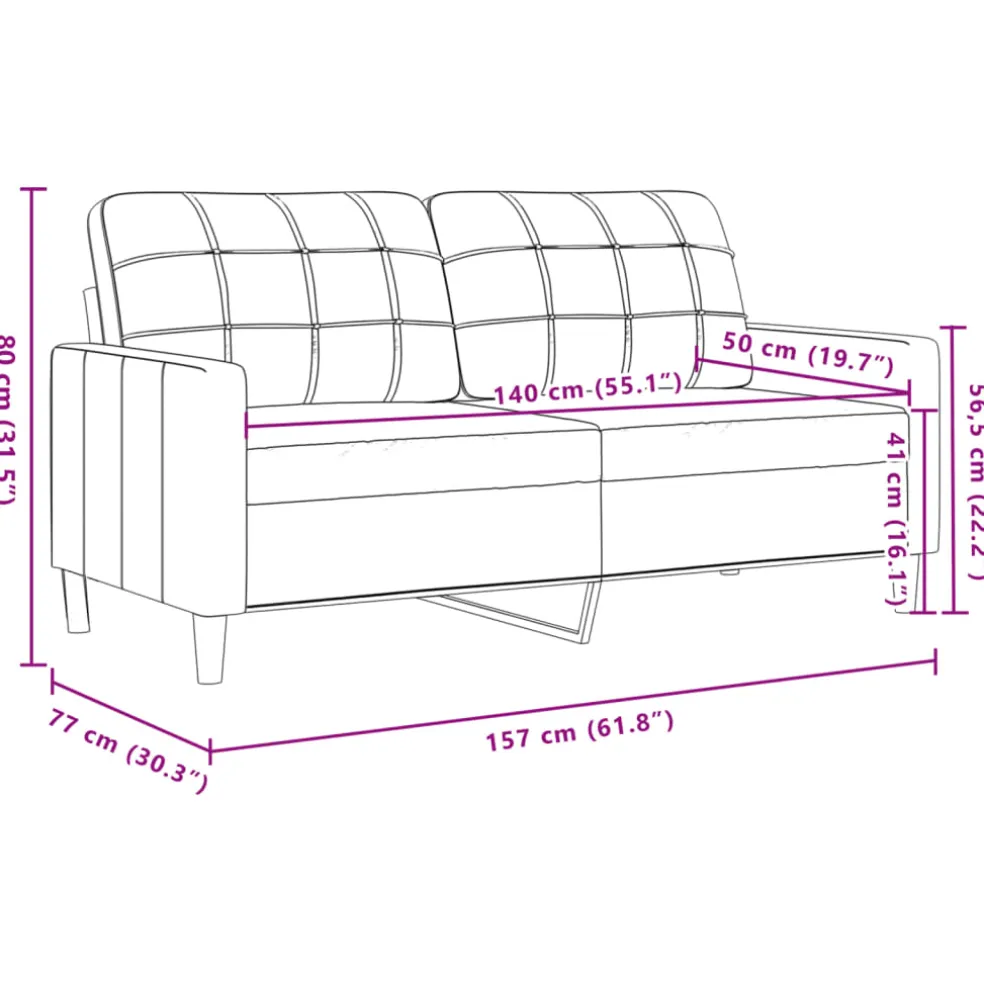 vidaXL 2-delige Loungeset met sierkussens stof bruin