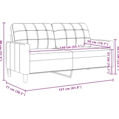 vidaXL 2-delige Loungeset stof zwart