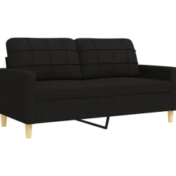 vidaXL 2-delige Loungeset stof zwart