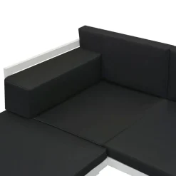 vidaXL 5-delige Loungeset textileen aluminium zwart
