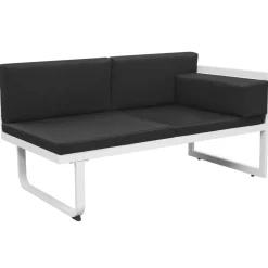 vidaXL 5-delige Loungeset textileen aluminium zwart