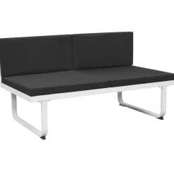 vidaXL 5-delige Loungeset textileen aluminium zwart