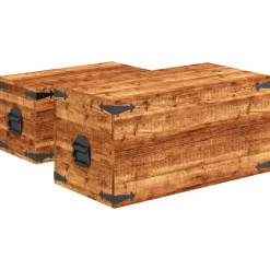 vidaXL 2-delige Opbergkistenset ruw mangohout