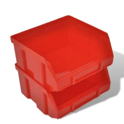 vidaXL 30-delige Opbergrek voor aan de wand blauw en rood