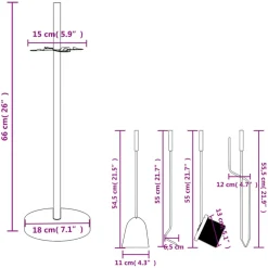 vidaXL 5-delige openhaardgereedschapset 18x66 cm staal