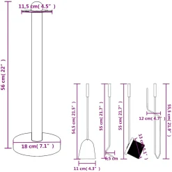 vidaXL 5-delige openhaardgereedschapset 18x56 cm staal