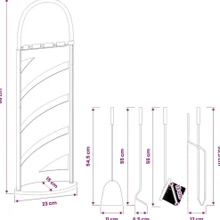 vidaXL 5-delige openhaardgereedschapset 23x15x66 cm staal
