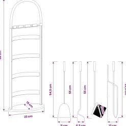 vidaXL 5-delige openhaardgereedschapset 23x15x66 cm staal
