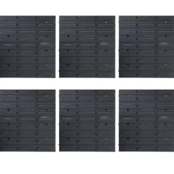 vidaXL 96-delige Opslagbakkenset met wandpanelen blauw en zwart
