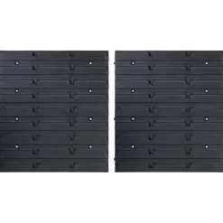 vidaXL 32-delige Opslagbakkenset met wandpanelen rood en zwart