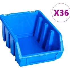 vidaXL 96-delige Opslagbakkenset met wandpanelen blauw