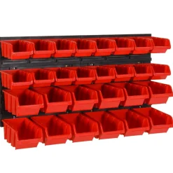 vidaXL 30-delige Sorteersysteemset 77x39 cm polypropeen rood en zwart