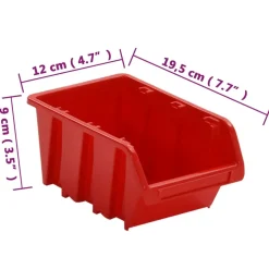 vidaXL 30-delige Sorteersysteemset 77x39 cm polypropeen rood en zwart