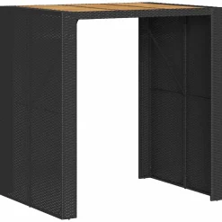 vidaXL 3-delige Tuinbarset zonder kussens poly rattan acacia zwart