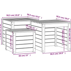 vidaXL 3-delige Tuinboxset massief grenenhout honingbruin