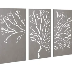 vidaXL 3-delige Tuindecoratieset boomontwerp 105x55 cm cortenstaal