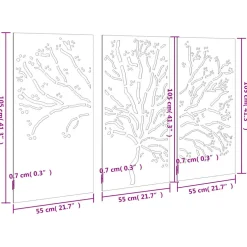 vidaXL 3-delige Tuindecoratieset boomontwerp 105x55 cm cortenstaal