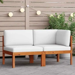 vidaXL 2-delige tuinloungeset met kussens van acaciahout en touw