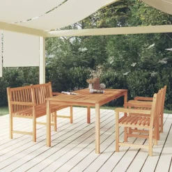 vidaXL 4-delige Tuinset massief teakhout