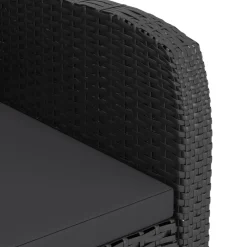 vidaXL 9-delige Tuinset met kussens poly rattan zwart