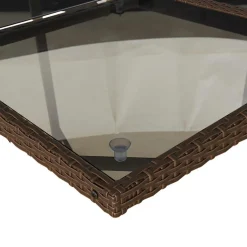 vidaXL 5-delige Tuinset met kussens poly rattan bruin