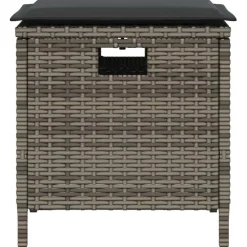 vidaXL 5-delige Tuinset met kussens poly rattan grijs