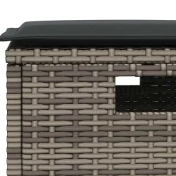 vidaXL 5-delige Tuinset met kussens poly rattan grijs
