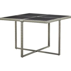 vidaXL 9-delige Tuinset met kussens poly rattan grijs