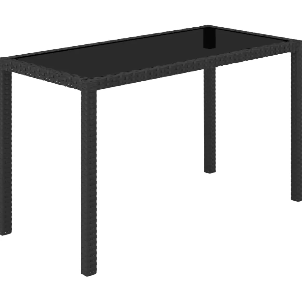 vidaXL 5-delige Tuinset met kussens poly rattan zwart
