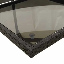 vidaXL 5-delige Tuinset met kussens poly rattan zwart