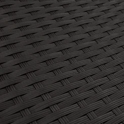 vidaXL 5-delige Tuinset met kussens poly rattan zwart