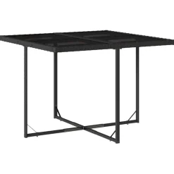 vidaXL 5-delige Tuinset met kussens poly rattan zwart