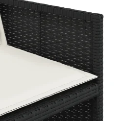 vidaXL 5-delige Tuinset met kussens poly rattan zwart
