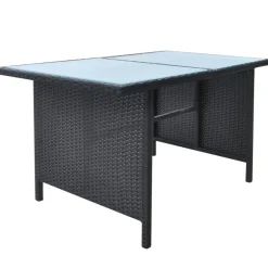 vidaXL 6-delige Tuinset met kussens poly rattan zwart