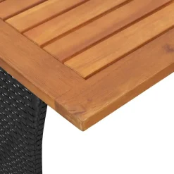 vidaXL 4-delige Tuinset met kussens poly rattan zwart