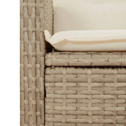 vidaXL 7-delige Tuinset met kussens poly rattan beige