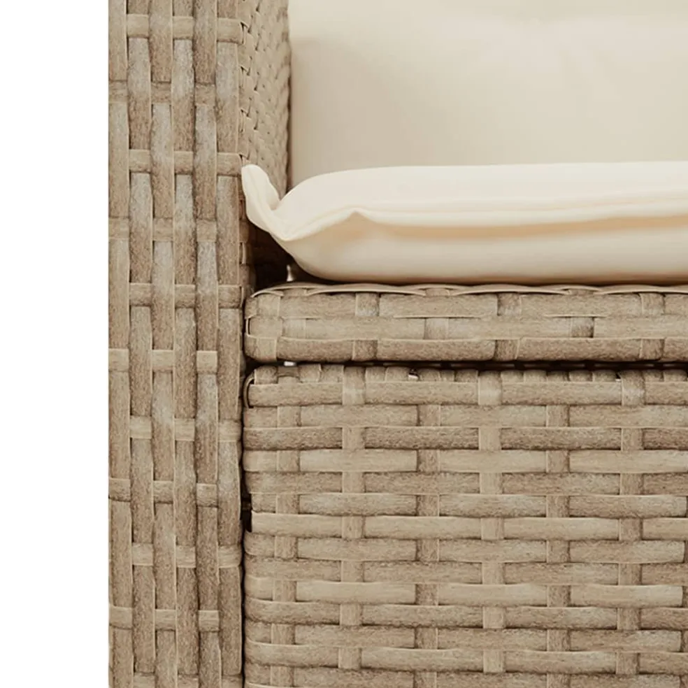 vidaXL 7-delige Tuinset met kussens poly rattan beige