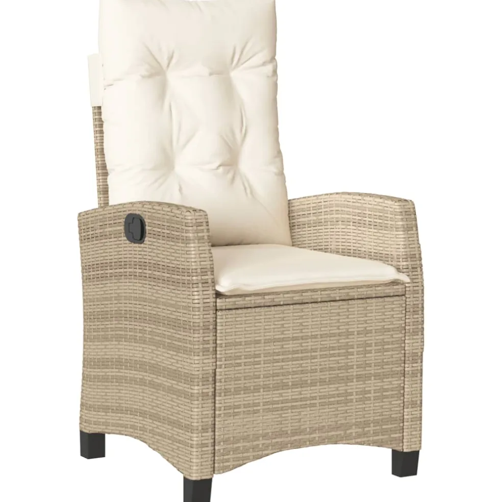 vidaXL 7-delige Tuinset met kussens poly rattan beige