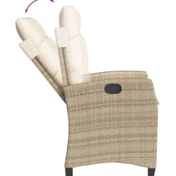 vidaXL 7-delige Tuinset met kussens poly rattan beige