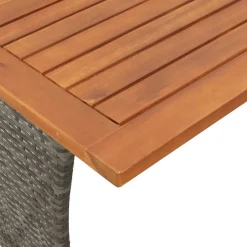 vidaXL 3-delige Tuinset met kussens poly rattan grijs