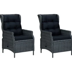 vidaXL 7-delige Tuinset met kussens poly rattan lichtgrijs