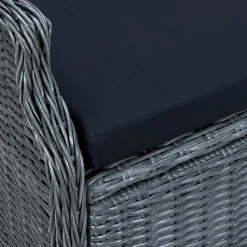 vidaXL 7-delige Tuinset met kussens poly rattan lichtgrijs