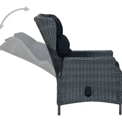 vidaXL 7-delige Tuinset met kussens poly rattan lichtgrijs