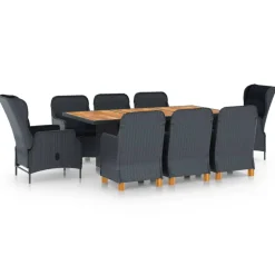 vidaXL 7-delige Tuinset met kussens poly rattan lichtgrijs