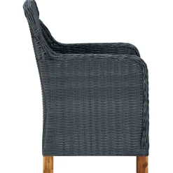 vidaXL 7-delige Tuinset met kussens poly rattan lichtgrijs