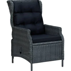 vidaXL 7-delige Tuinset met kussens poly rattan lichtgrijs