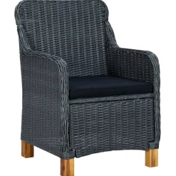 vidaXL 7-delige Tuinset met kussens poly rattan lichtgrijs