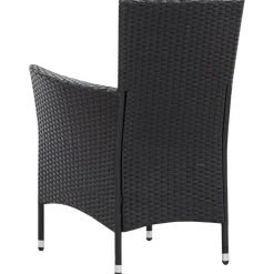 vidaXL 9-delige Tuinset poly rattan zwart