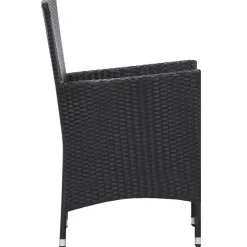 vidaXL 9-delige Tuinset poly rattan zwart